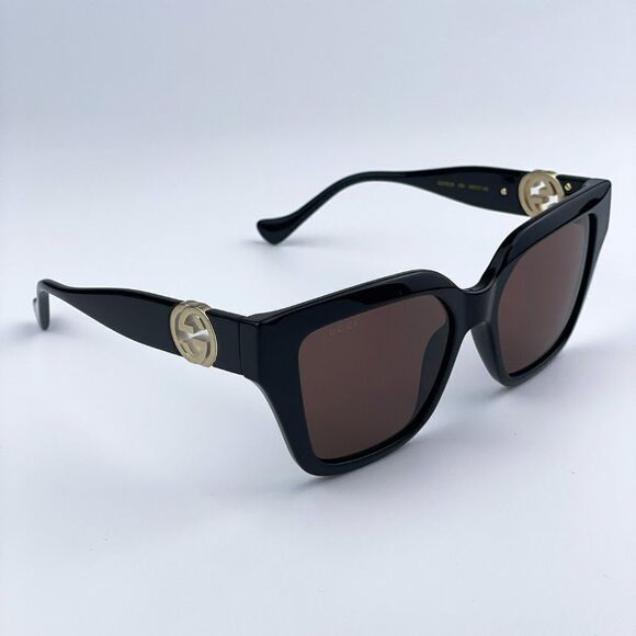 NEW Gucci GG1023S 005 Black Brown Square Chain Women Sunglasses main image 7